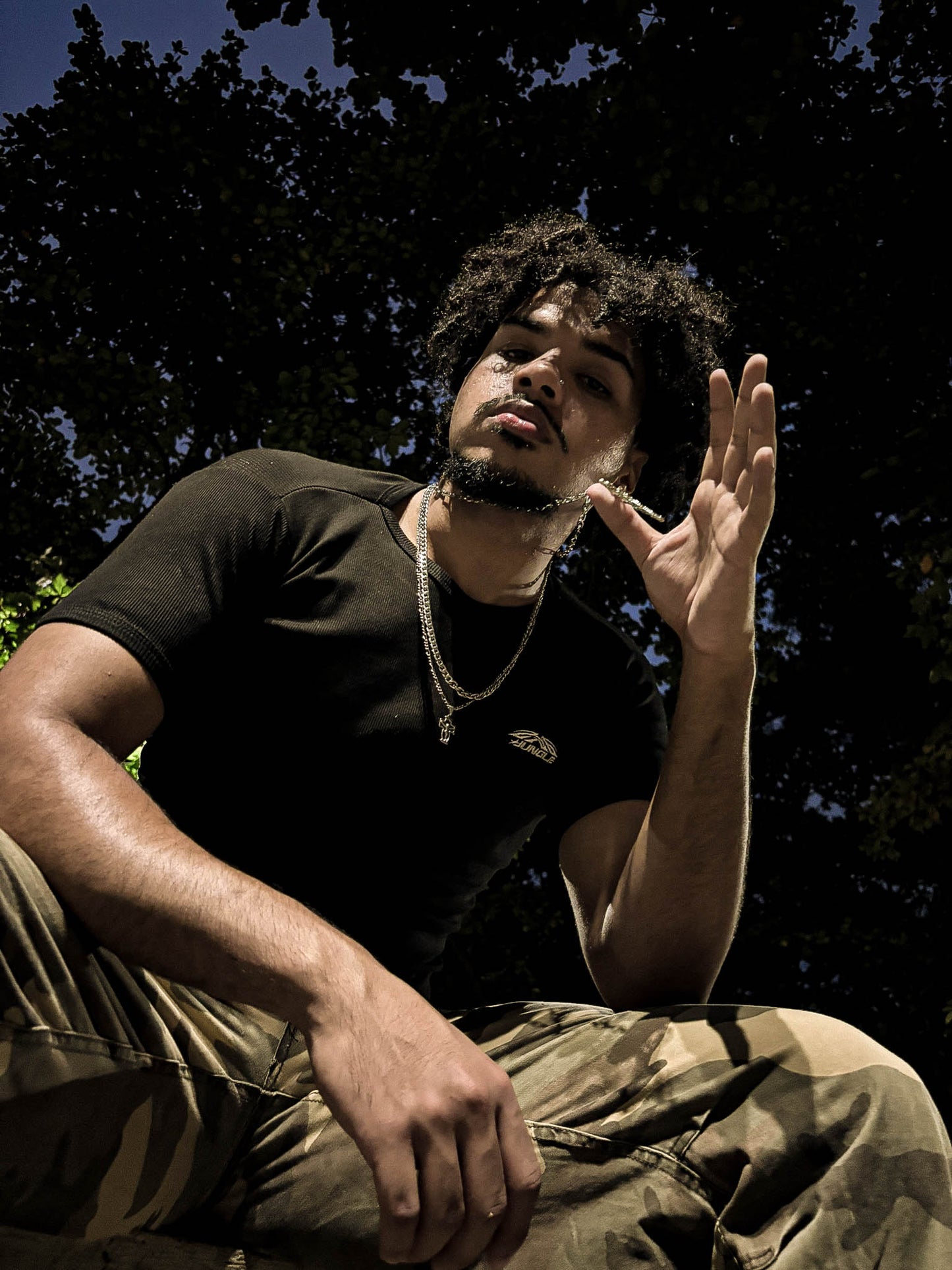 SLIM FIT JUNGLE LOGO PRETA